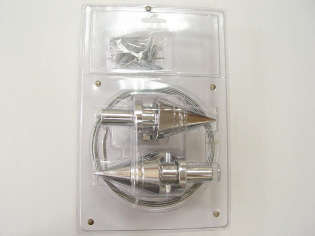 Drapery Wire Rod Set - 140_inch_curtain_wire_ cable_with_cone_finial